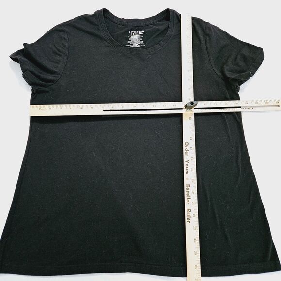 Time And Tru Womens T-Shirt Black Size 2X Cotton Blend Short Sleeve Pullover - Picture 3 of 12